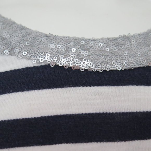 BANANA REPUBLIC - Sequin neck stripe top - Picture 4 of 7